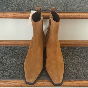 Mango Brown Suede Ankle Booties